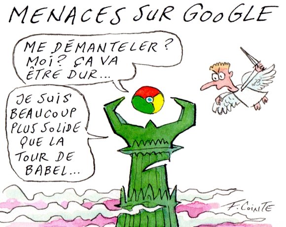 Dessin: Le gouvernement américain propose de démanteler Google